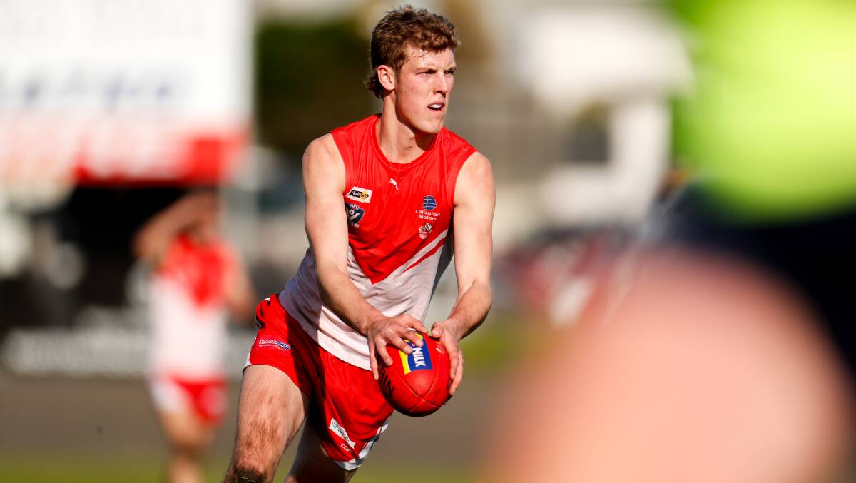 South Warrnambool is hoping improvement from a talented core of young players such as Jed Henderson will see the club contend for a flag. File picture