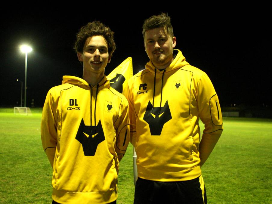 Daniel Lim and Sam Boyle will coach the Wolves' under 16 and under 14 teams respectively in grand finals on Sunday. Both are senior players and will later play in their own grand final game against Portland. Picture by Meg Saultry