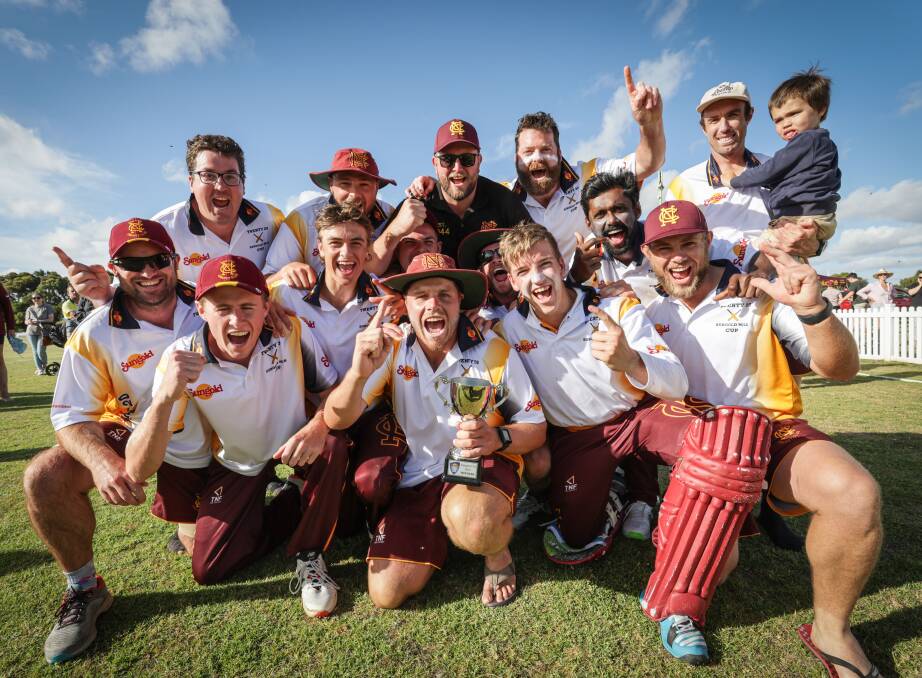 Nestles celebrates its first Sungold Twenty20 Cup victory. Picture by Sean McKenna