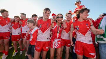 South Warrnambool's senior footballers and netballers celebrate winning both grand finals on Saturday. Picture by Eddie Guerrero