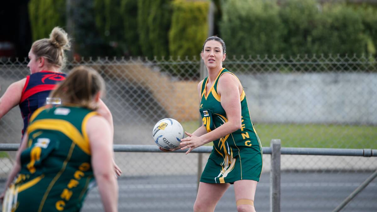 ROAD BACK: Old Collegians goal keeper Chloe Williams during Saturday's win against Timboon. Picture: Anthony Brady