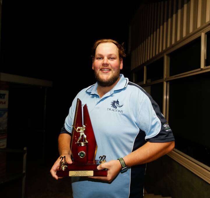 RUN GETTER: Boorcan skipper Lachie Boyle with his division two batting award. Picture: Anthony Brady