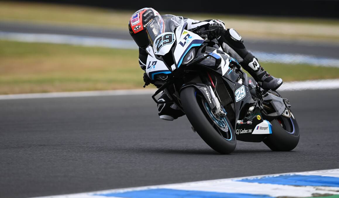 Ted Collins is back on the bike for round two of the Australian Superbikes championships on Friday. Picture by Russell Colvin