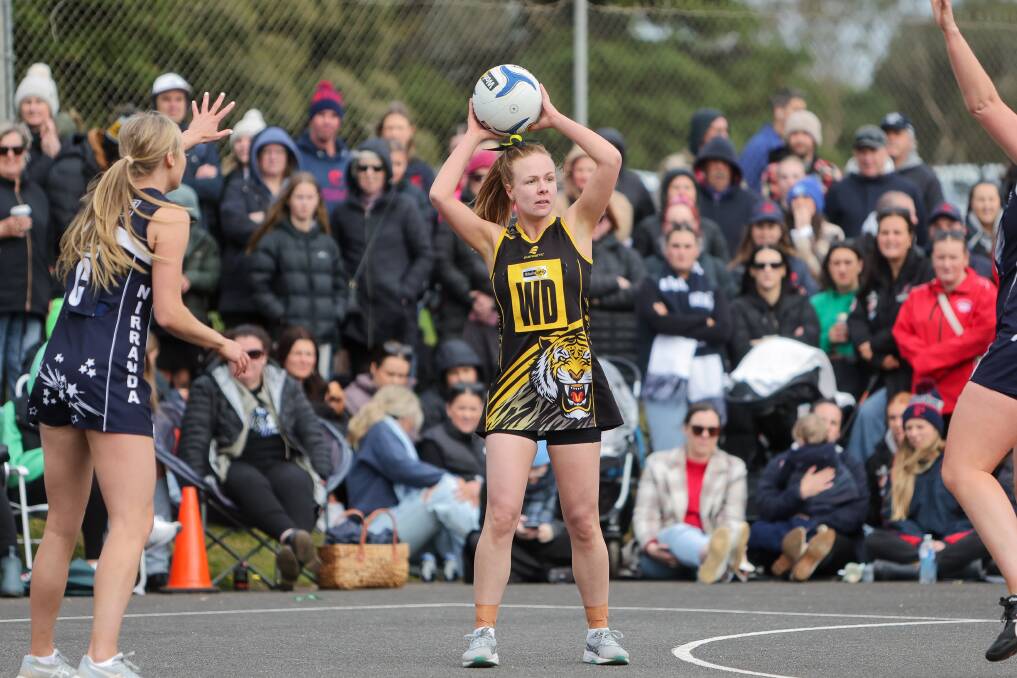 Carly Peake's most recent game was in the Warrnambool and District league A grade grand final for Merrivale last month. Picture by Anthony Brady