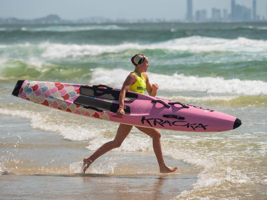 Warrnambool teenager Mia Cook is a skilled board racer. Picture by Life Saving Victoria