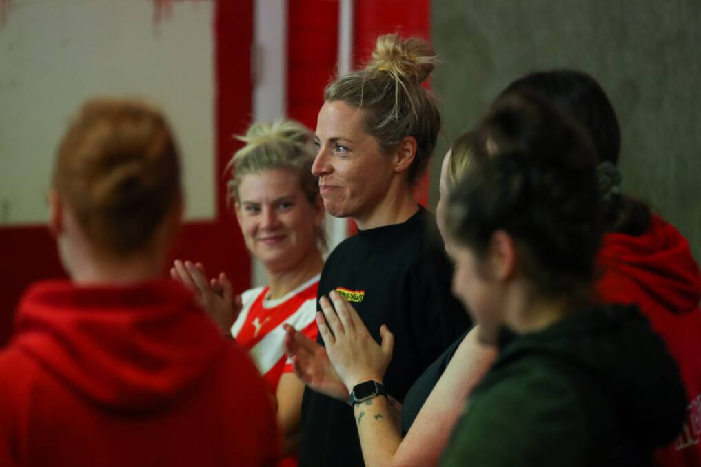 CHOSEN ONE: Erin Gordon is announced as South Warrnambool's captain at its training session on Wednesday. Picture: Morgan Hancock