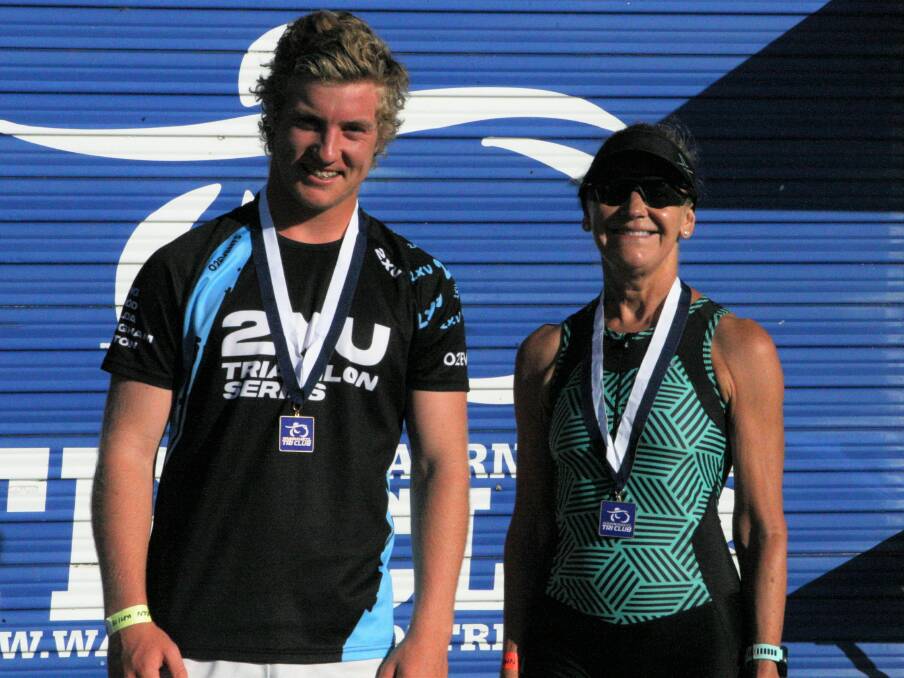 PLEASED AS PUNCH: Eben White and Jenny Dowie were named overall winners of the UTR Hopkins Mini Tri series. Picture: Meg Saultry