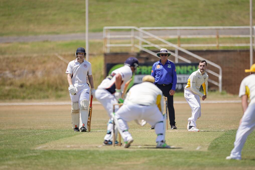 Merrivale spinner Ryan Fleming took a game-high 3-27 against North Warrnambool. Picture by Sean McKenna