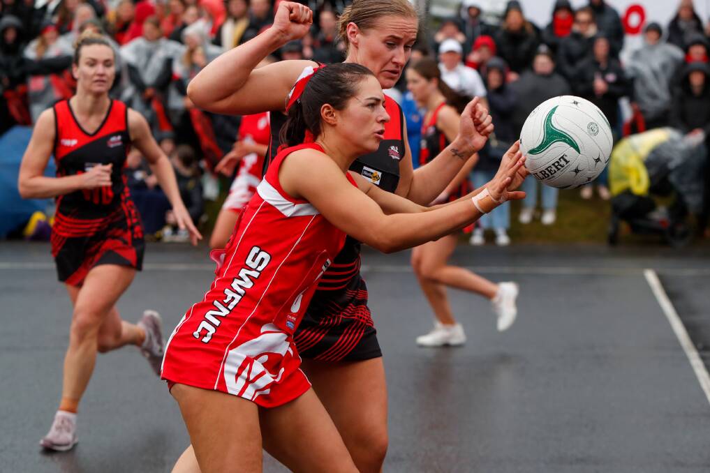 South Warrnambool's Isabella Rea in action during Saturday's grand final against Cobden. Picture by Rob Gunstone