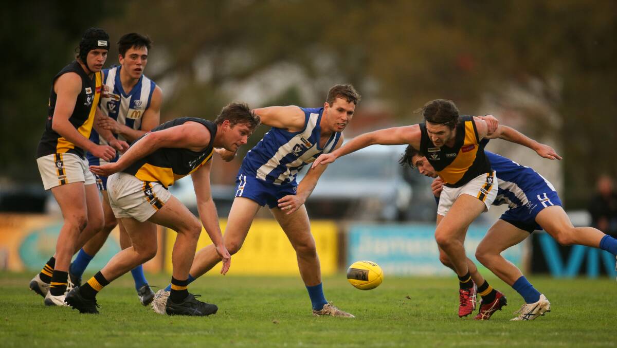 HEARTPUMPING: Portland and Hamilton played out a classic bout at Melville Oval on Monday. Picture: Chris Doheny