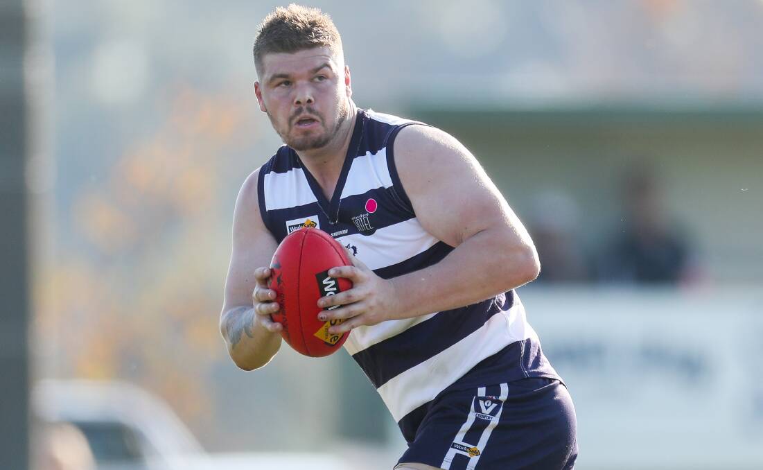 STAR TURN: Allansford's Robert Hare kicked seven goals for the home side on Saturday. Picture: Morgan Hancock