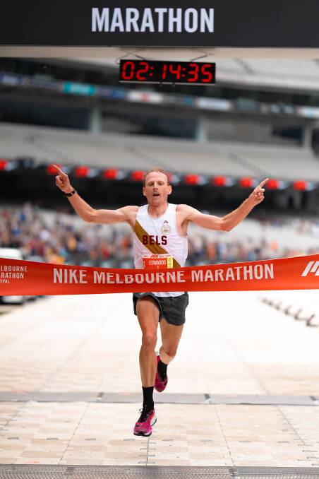 Reece Edwards achieved his first-ever marathon win at Melbourne in October 2023. Picture supplied