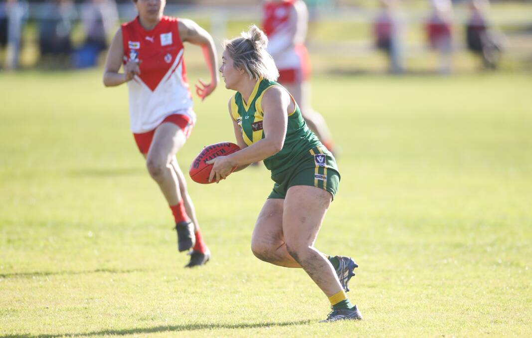 Tyrendarra leader Sarah Pedrazzi, pictured in 2022, hit the scoreboard against Horsham on Sunday. File picture.