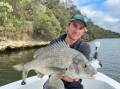 Warrnambool and District Angling club competition men's winner Lewis Holland with his 1.392kg bream from the Glenelg River last weekend. Pictures supplied
