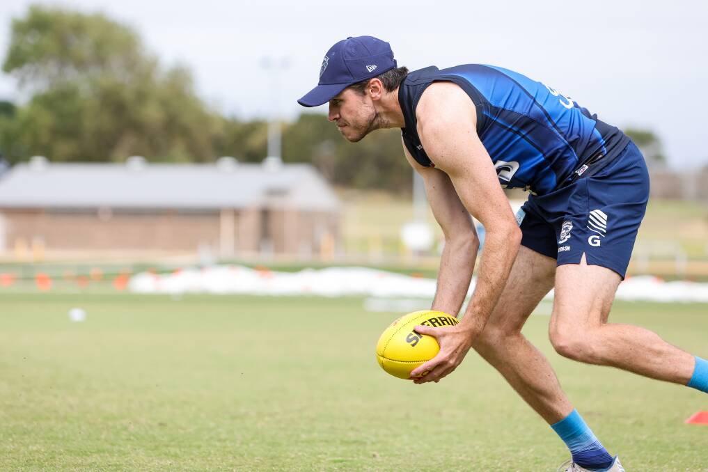 Norm Smith medalist Isaac Smith trains at Reid Oval. Picture by Anthony Brady