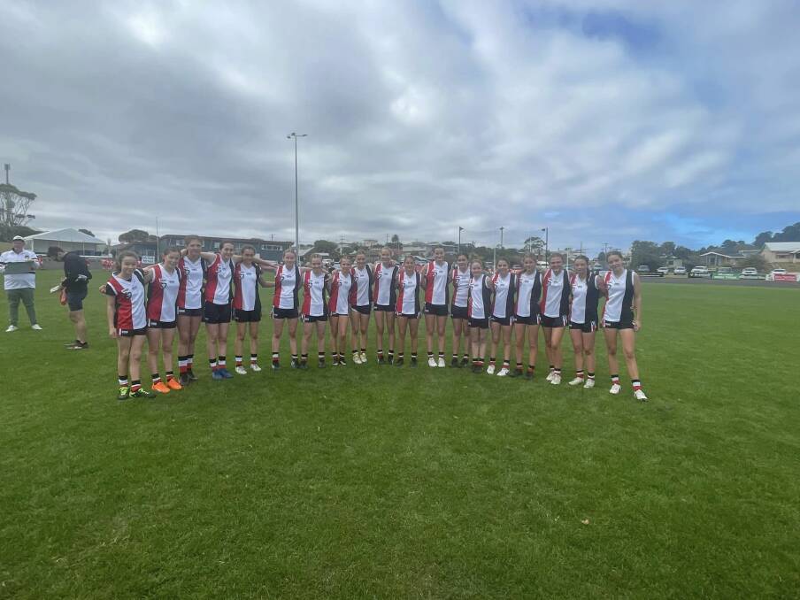 Koroit's inaugural female football team on Sunday at Friendly Societies' Park. Picture supplied