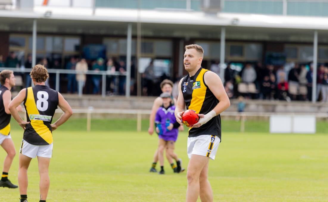 Dylan Weir slotted an astonishing 13 goals for Merrivale on the weekend and leads the competition for goals. Picture by Anthony Brady