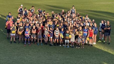 The North Warrnambool Eagles' football teams at Bushfield on Thursday night. Pictures by Victoria Grundy