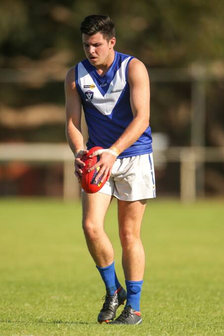 ON SONG: Creekers forward Tom Smith lines up for goals. Picture: Chris Doheny
