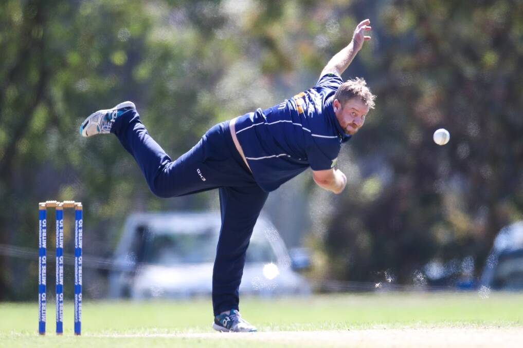 DIVISION ONE BOUND: Mortlake skipper Todd Robertson bowling in the South West Cricket grand final. Picture: Morgan Hancock