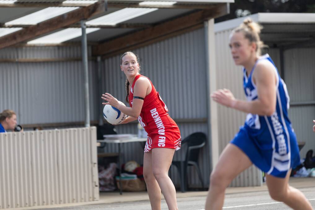Dennington's Katelyn Grant, pictured in round one, was in the best for the Dogs on Saturday. Pictures by Anthony Brady