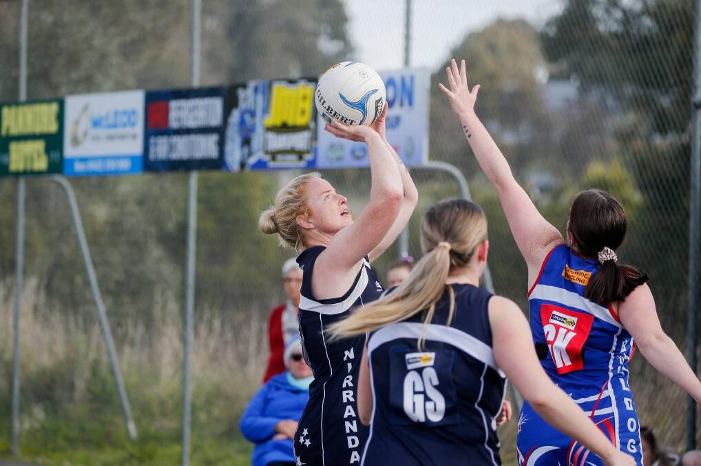 EYES ON THE PRIZE: Nirranda star Steph Townsend was at her damaging best on Saturday. Picture: Anthony Brady
