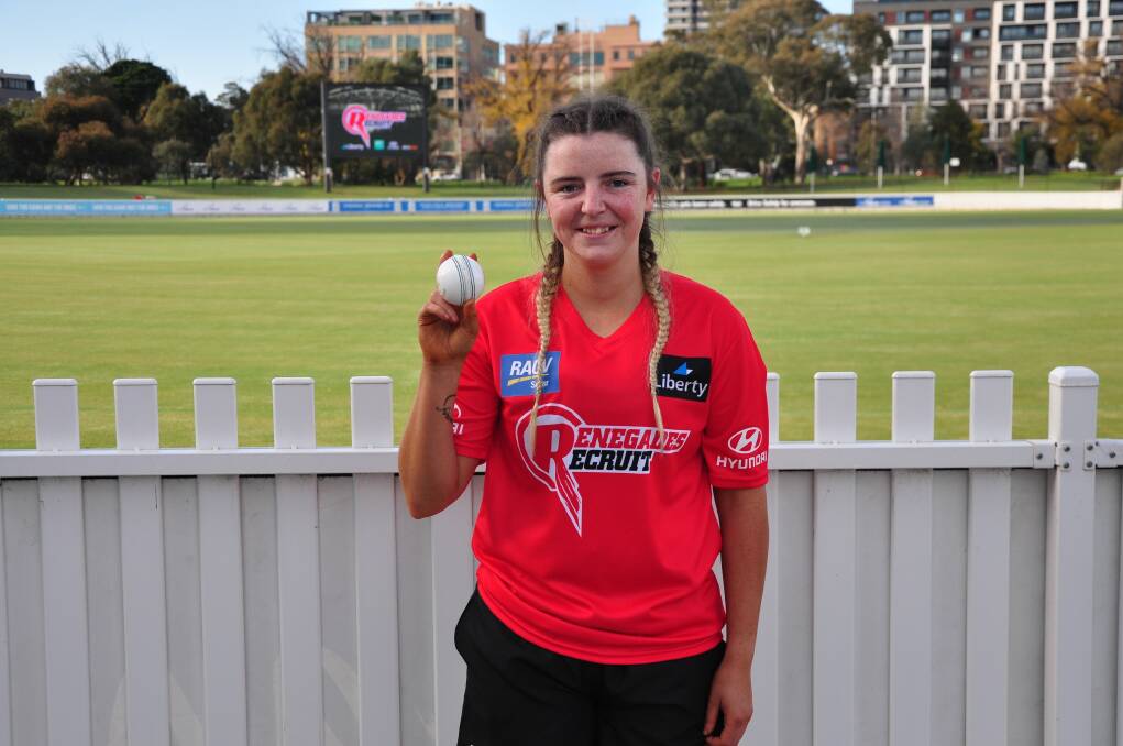 GET ON RED: Nestles cricketer Gabby Lenehan will feature in the Renegades Recruit TV program. Picture: Melbourne Renegades