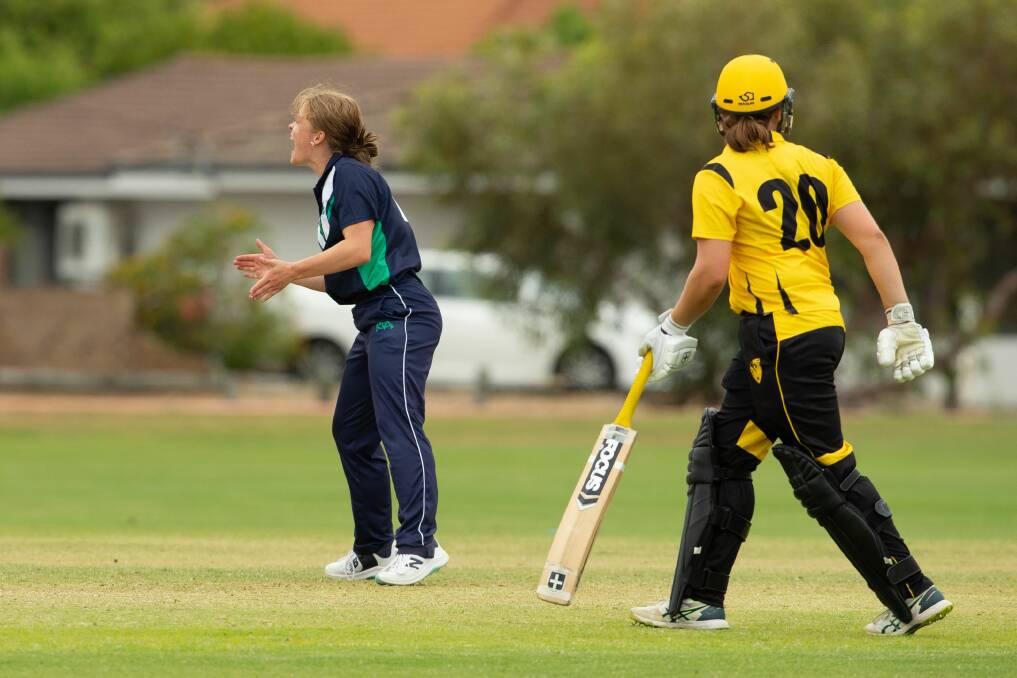 South-west fast bowler Milly Illingworth celebrates a wicket against Western Australia. Picture by Cricket Australia 
