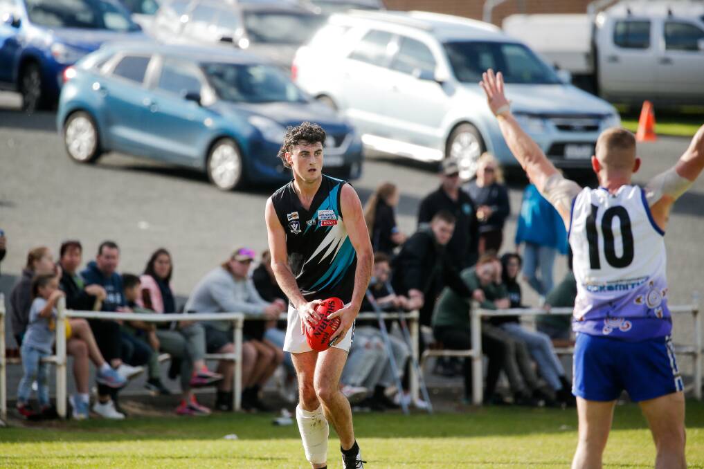 IMPORTANT PLAYER: Young ruckman Sam Kenna is having a big impact at Kolora-Noorat this season. Picture: Anthony Brady