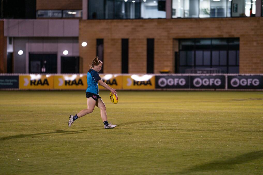 EXCITEMENT: Maria Moloney is enjoying her first pre-season at Port Adelaide since crossing from Brisbane. Picture: Port Adelaide FC