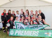 Koroit's 17 and under team are all smiles after winning the premiership. Pictures by Anthony Brady
