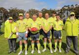 Steve Blacker, pictured with the football, is umpiring his 150th match on Saturday. Picture by Tracey Kruger