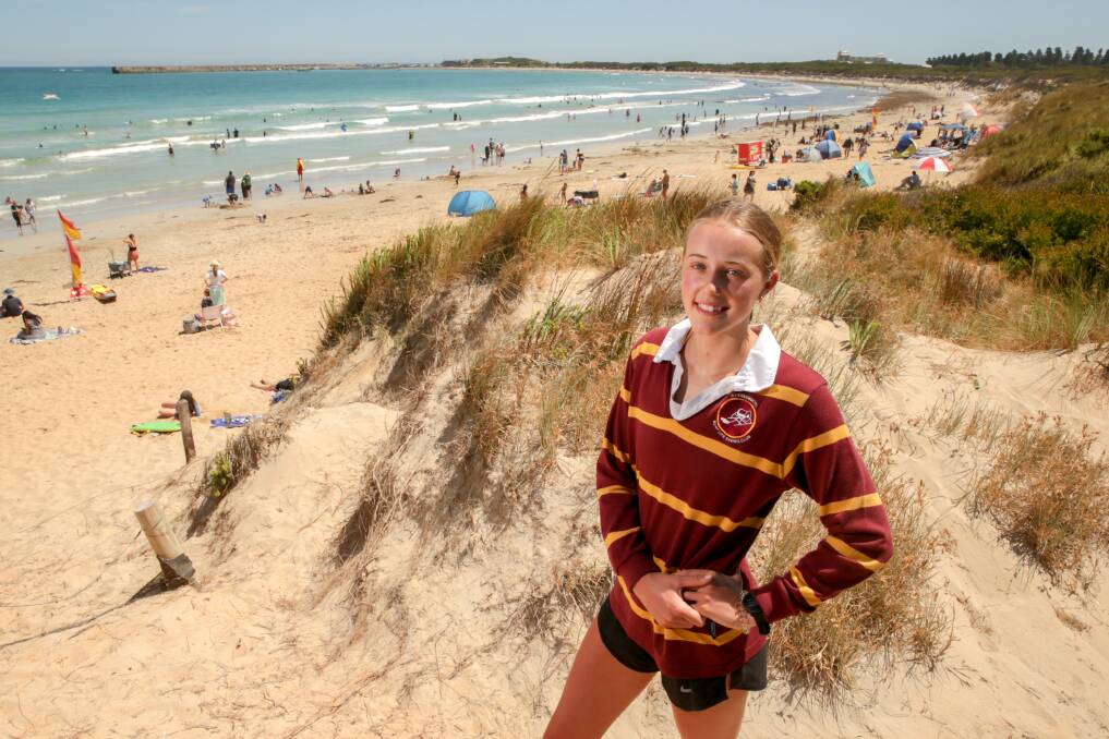 GOLD STANDARD: Mia Cook dominated in her events for the Warrnambool Surf Life Saving Club at the state titles. Picture: Chris Doheny