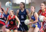 Shelby O'Sullivan (Koroit), Nadine McNamara (Cobden), Amy Wormald (Warrnambool), Kate O'Meara (North Warrnambool Eagles) and Ally O'Connor (South Warrnambool) will be front and centre this season. Pictures by Anthony Brady, Eddie Guerrero and Sean McKenna