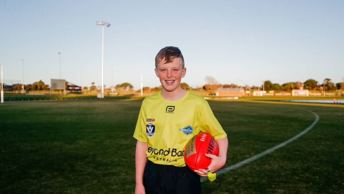 READY: Jack Searle is one of many young boundary umpires to take part. Picture: Anthony Brady