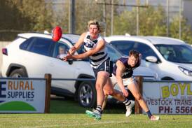 Josh Kirkwood, pictured playing for Allansford in round seven, was in the best against Old Collegians. Picture by Eddie Guerrero