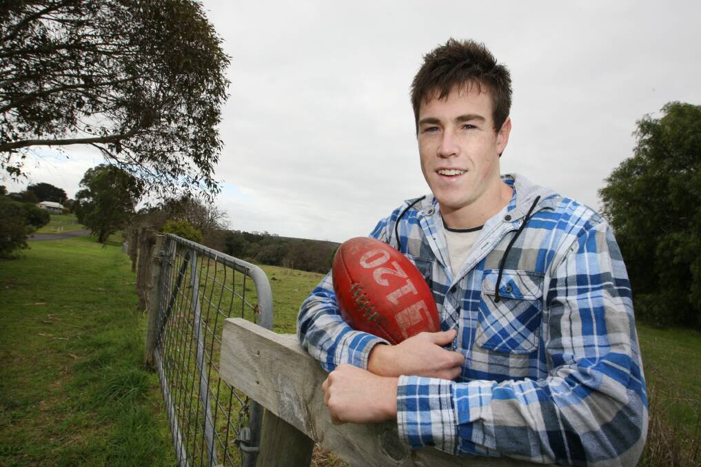 CLOSE TO HOME: Jeremy Cameron, pictured in 2012 on a visit back home to Dartmoor, has enjoyed a stellar AFL career for GWS and Geelong.