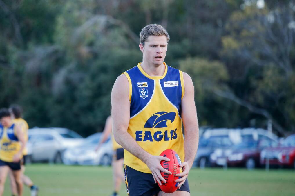 INJURED STAR: Eagles ruckman Nathan Vardy. Picture: Anthony Brady
