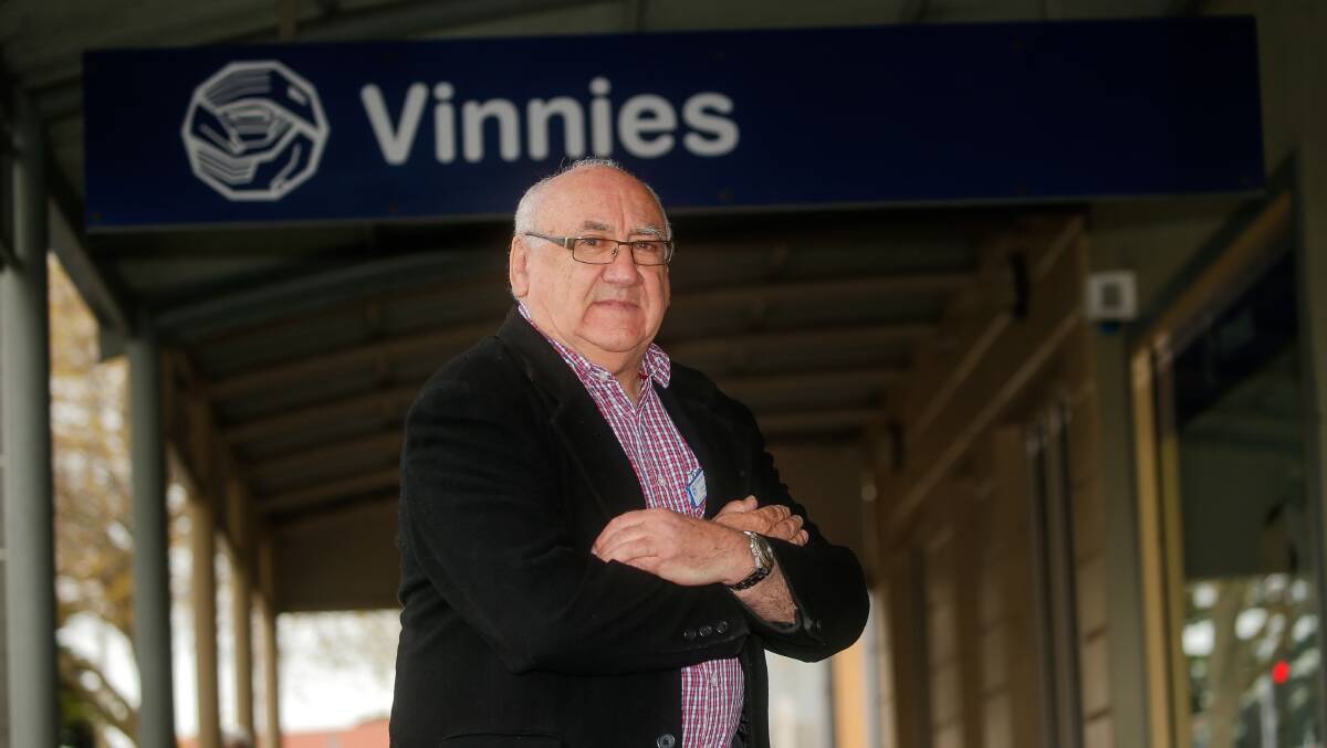 Warrnambool Vinnies president Chris Pye joined calls for a lift of Centrelink payments to support vulnerable recipients skipping meals, medication and heating to stay afloat. Picture by Anthony Brady