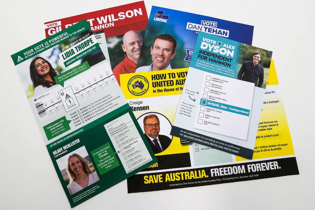 HOW-TO-VOTE: Wannon candidates' preferences have been revealed from their voting guides being distributed at early voting centres across the electorate. Picture: Anthony Brady