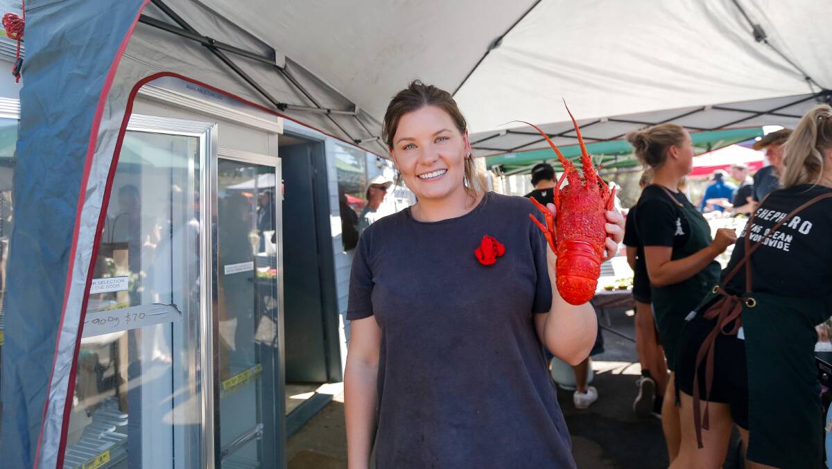 FRESH: Port Campbell Lobster's Milly Nash shows off some local produce. Picture: Anthony Brady