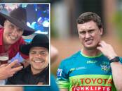 Jack Wighton, main, is a star half at the Raiders and inset, with Latrell Mitchell during the birthday celebrations. Pictures by Keegan Carroll, via Instagram
