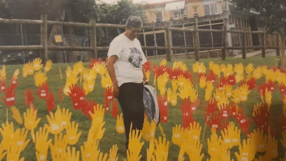 Aunty Eileen in Kempsey's Sea of Hands in the late 1990s. Picture supplied