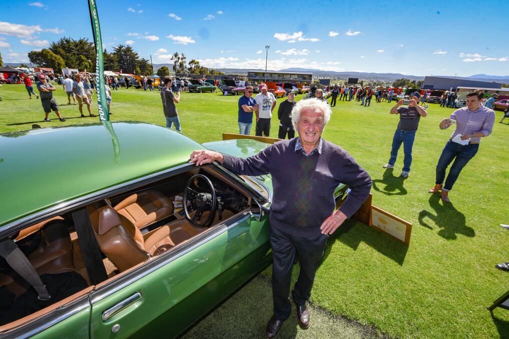 Frank Hanley with his Monaro, which is now displayed in a museum in Launceston. Picture by Paul Scambler