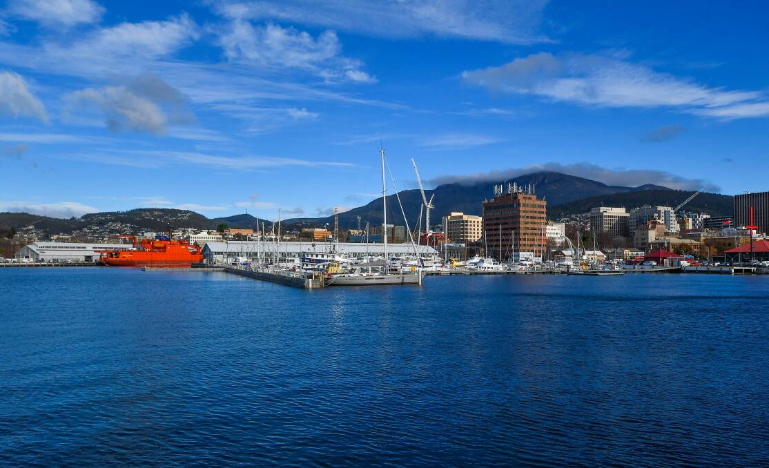 Police are investigating after a dead man was found floating in the water near Franklin Wharf in Hobart on Monday. File picture 