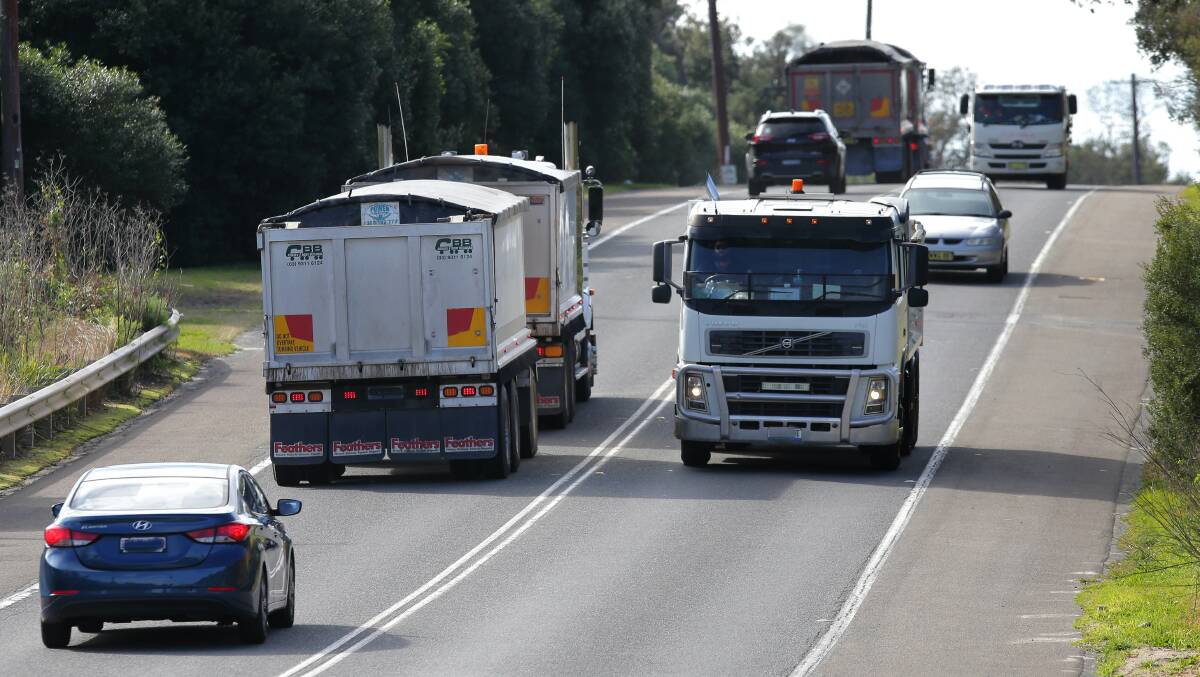Trucks on a suburban street between Cronulla and Kurnell. Picture by John Veage.