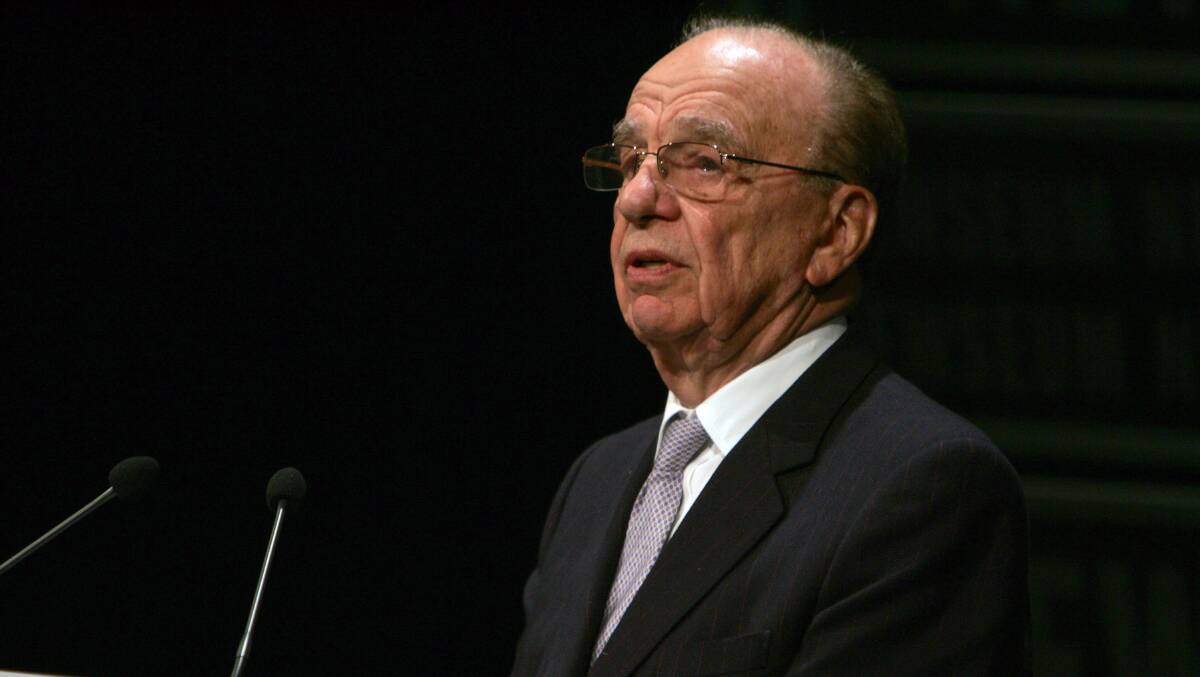 Rupert Murdoch speaks at the grand opening of the Newseum in Washington, D.C. on Friday, April 11, 2008. Photographer by Dennis Brack/Bloomberg News