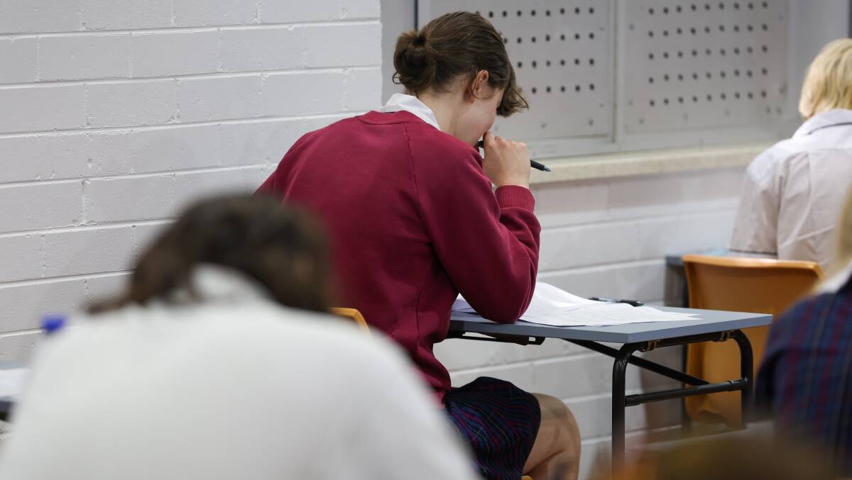 Students sit their HSC exam. Picture by Adam McLean