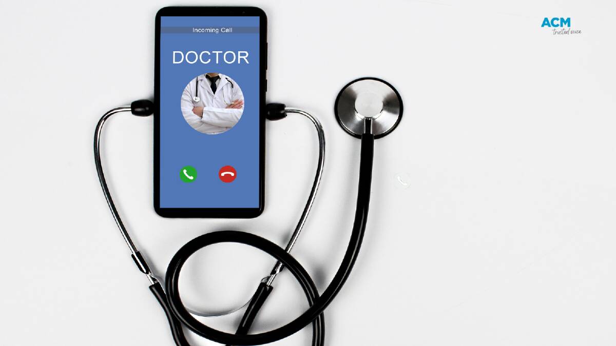 Medical specialists at the press of a button, a stethoscope attached to a mobile phone. File picture.