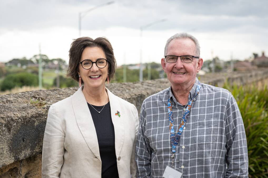 Jacinta Ermacora MLC with retiring WRAD CEO Geoff Soma. Picture by Sean McKenna